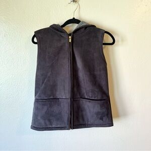 LRL Lauren Ralph Lauren Faux Suede Faux Sherpa Lined Hooded Vest Women’s‎ size S